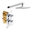 Delilah Concealed Thermostatic Shower Valve & ABS Fixed Shower Head - 345mm Wall Shower Arm