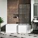 Drench ArmourCast Heavy Duty 1700 L-Shaped Shower Bath & Square Black Framed Screen With Fixed Return with Panel - Right Hand