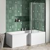 Drench 1700 L-Shaped Shower Bath with Panel and Shower Screen
