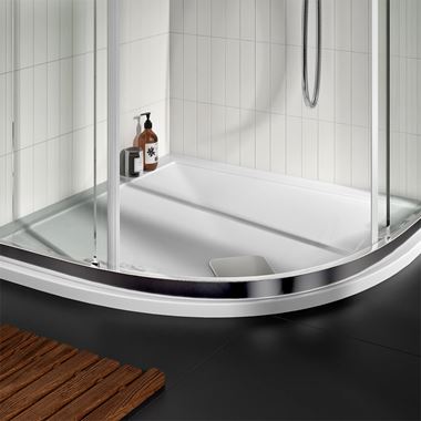 Drench 25mm Wafer Thin Luxury Stone Quadrant Shower Tray - 900 x 900mm