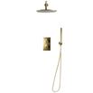 Core Concealed Thermostatic Valve, Fixed Head & Shower Handset Kit - Brushed Brass