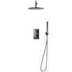 Core Concealed Thermostatic Valve, Fixed Head & Shower Handset Kit - Brushed Bronze