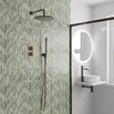 Core Concealed Thermostatic Valve, Fixed Head & Shower Handset Kit - Brushed Bronze