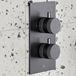 Core Concealed Thermostatic Valve, Fixed Head & Shower Rail Kit - Gunmetal
