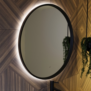 Core LED Illuminated Round Framed Mirror with Demister Pad & Colour Change Lights - 600mm