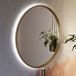 Core LED Illuminated Round Brushed Brass Framed Mirror with Demister Pad & Colour Change Lights - 600mm