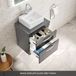 Emily 500mm Wall Mounted 2 Drawer Unit and Countertop