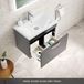 Emily 600mm Wall Mounted 1 Drawer Vanity Unit & Mid-Edged Basin - Natural Oak