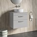 Emily 600mm Wall Mounted 2 Drawer Unit and Countertop