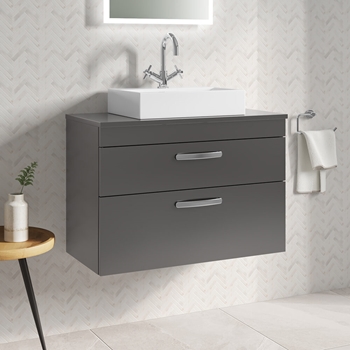 Emily 800mm Wall Mounted 2 Drawer Unit and Countertop