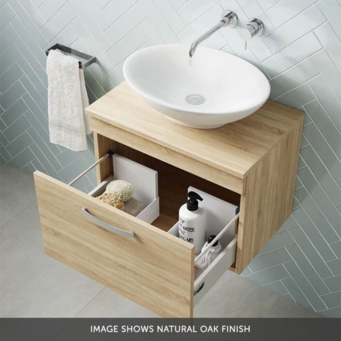 Emily 600mm Wall Mounted 1 Drawer Vanity Unit & Basin Options