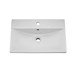 Emily 600mm Gloss White Wall Mounted 1 Drawer Vanity Unit, Thin Edged Basin, Brushed Brass Handle & Overflow