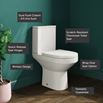 Lorraine Rimless Comfort Height Close Coupled Toilet & Wrapover Soft Close Seat