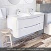 Maia 1200mm Wall Mounted Gloss White Vanity Unit & Composite Resin Double Basin