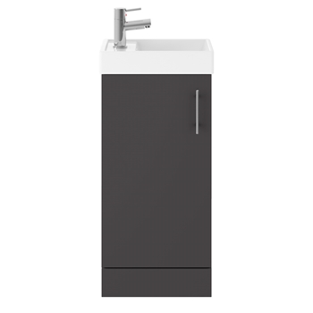 Minnie 400mm Floorstanding Cloakroom Vanity Unit & Basin - Gloss Grey