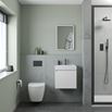 Minnie 500mm Wall Mounted 1 Door Vanity Unit & Polymarble Basin - Gloss White