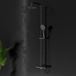 Drench Noir Matt Black Round Exposed Height-Adjustable Rigid Riser Rail Shower System