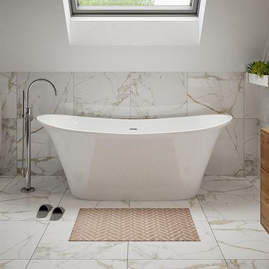 Riley Acrylic White Freestanding Bath -  1680 x 700mm