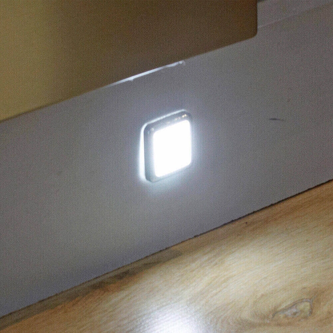 Drench Square LED Chrome Plinth Lights (Pack of 3)