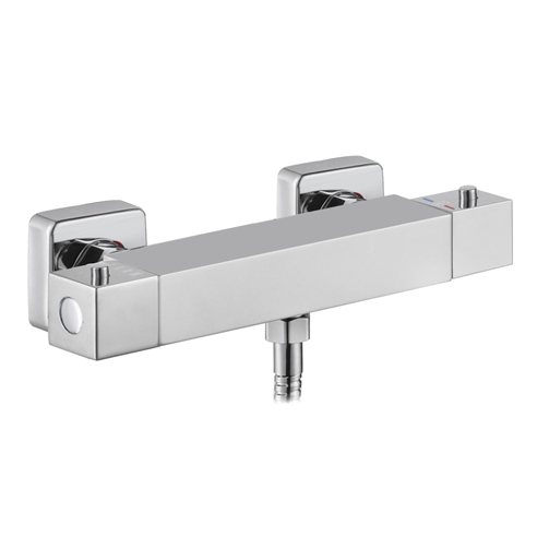 Drench Square Thermostatic Bar Valve - Bottom Outlet