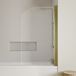 Vellamo Brushed Brass Curved Corner Single Hinged Bath Screen - 1435 x 775mm