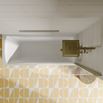 Drench Straight Single Ended Square Bath & Brushed Brass Shower Screen
