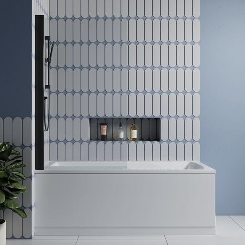 Drench Straight Single Ended Square Bath & Shower Screen