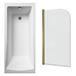 Drench Straight Single Ended Square Bath & Brushed Brass Shower Screen