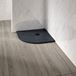 Drench Naturals Graphite Thin Slate-Effect Quadrant Shower Tray with Chrome Waste - 900 x 900mm