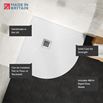 Drench Naturals White Thin Slate-Effect Quadrant Shower Tray - 800 x 800mm