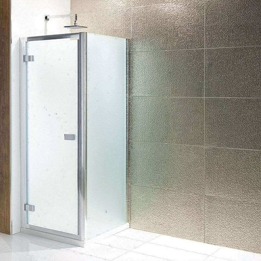 Eastbrook Volente Frosted Hinged Shower Door with Optional Side Panel