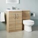 Emily 1100mm Combination Bathroom Toilet & Sink Unit - Natural Oak