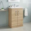 Emily 1100mm Combination Bathroom Toilet & Sink Unit - Natural Oak