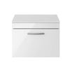 Emily 600mm Wall Mounted 1 Drawer Vanity Unit with Worktop - Gloss White