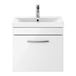 Emily 500mm Wall Mounted 1 Drawer Vanity Unit & Mid-Edged Basin - Gloss White