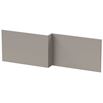 Emily L-Shaped Square Front Bath Panel - Stone Grey