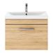 Emily 600mm Wall Mounted 1 Drawer Vanity Unit & Mid-Edged Basin - Natural Oak