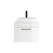 Emily Gloss White Wall Mounted 1 Drawer Vanity Unit and Countertop with Matt Black Handle