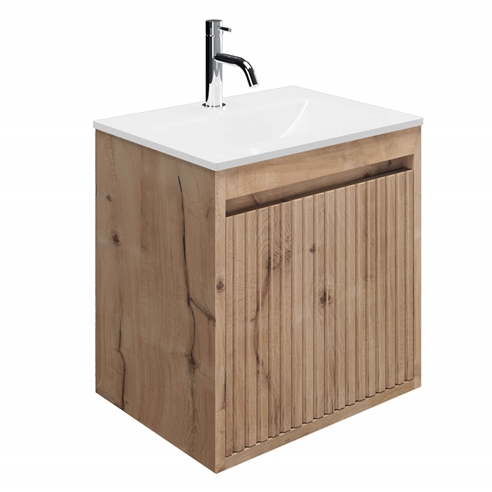 Crosswater Flute 475mm Wall Mounted 1 Drawer Cloakroom Vanity Unit with Basin Options
