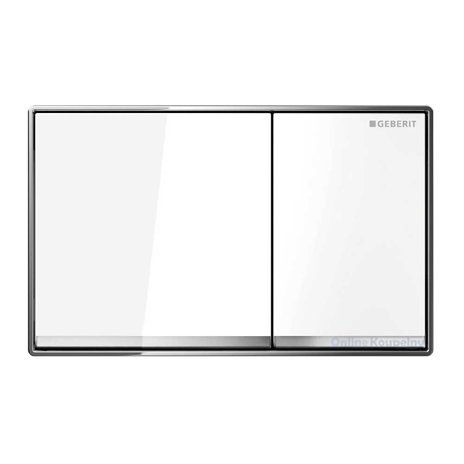 Geberit Omega60 Dual Flush Plate - White Glass