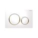 Geberit Sigma20 Dual Flush Plate - White/Gold Plated