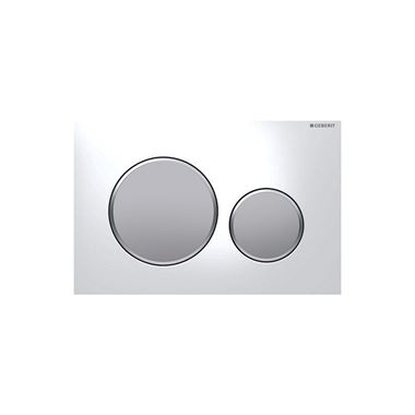 Geberit Sigma20 Dual Flush Plate - White/Matt Chrome