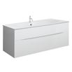 Crosswater Glide II 100 Wall Hung White Gloss Vanity Unit with Cast Mineral Marble Basin - 1 Tap Hole