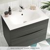 Crosswater Glide II 70 Wall Hung Vanity Unit with Basin - Cast Mineral Marble Basin - No Tap Hole - White Gloss
