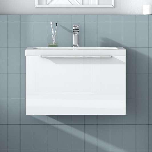 Harbour Alchemy 600mm Wall Hung Vanity Unit & Basin - Gloss White