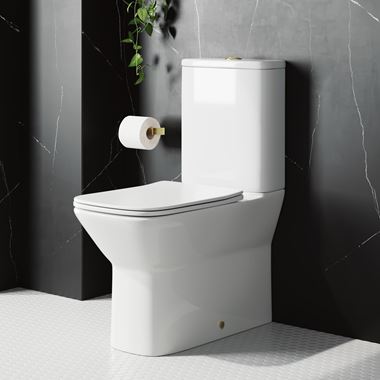 Harbour Alchemy Rimless Back to Wall Close Coupled Toilet & Soft Close Seat