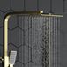 Harbour Rigid Riser Shower Kit, Fixed Square Shower Head & Shower Handset - Brushed Brass