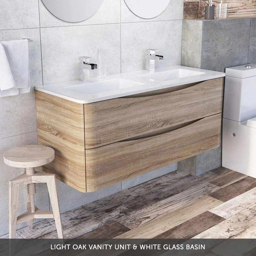 Wall Mounted Vanity Unit Double Basin, Small Double Sink Vanity Unit