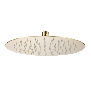 Harbour Clarity Brushed Brass Ultra Slim Round Shower Head - 250mm