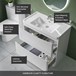Harbour Clarity 900mm Floorstanding Vanity Unit & Basin - Gloss White
